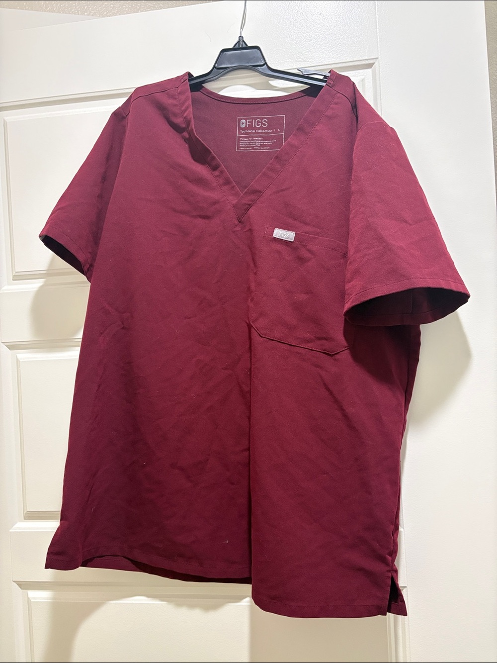 Figs Technical Collection Burgundy Scrub Top